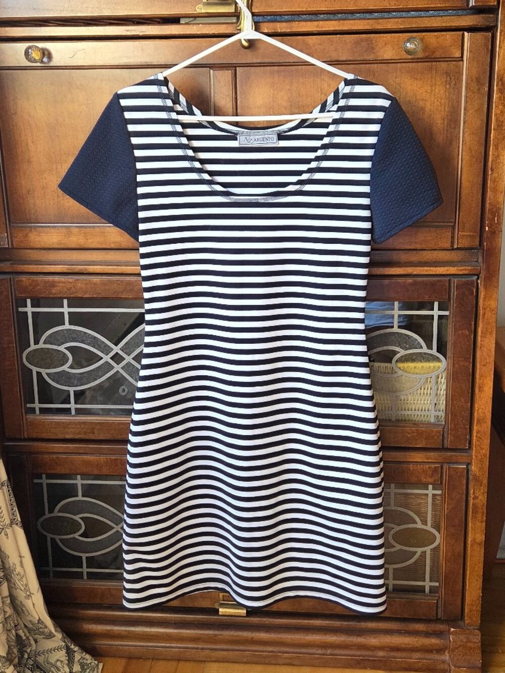 Beautiful Navy and white Striped Dress
